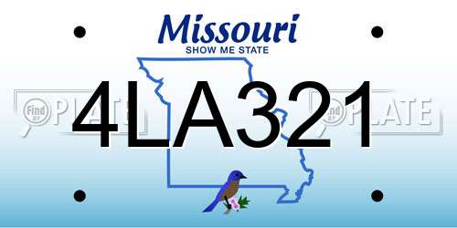 4LA321 Missouri License Plate