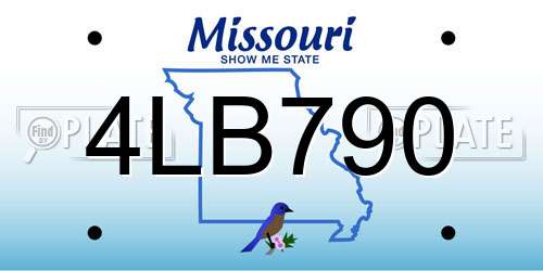 4LB790 Missouri License Plate