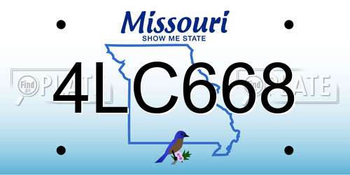 4LC668 Missouri License Plate