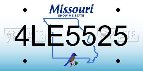 4LE5525 Missouri License Plate