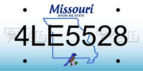 4LE5528 Missouri License Plate