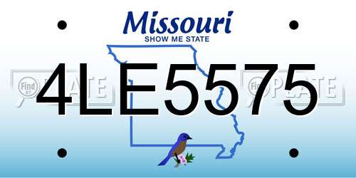 4LE5575 Missouri License Plate