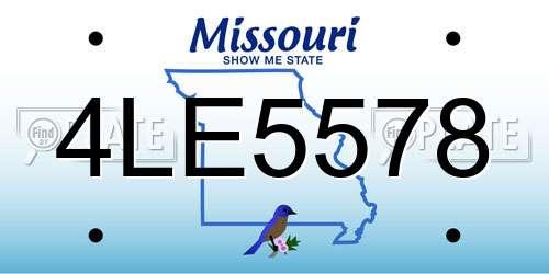 4LE5578 Missouri License Plate