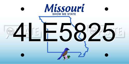 4LE5825 Missouri License Plate
