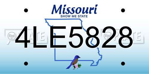 4LE5828 Missouri License Plate