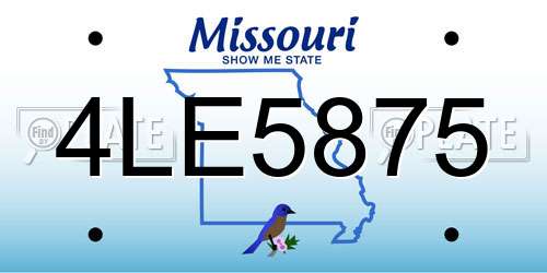 4LE5875 Missouri License Plate