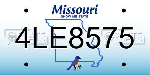 4LE8575 Missouri License Plate