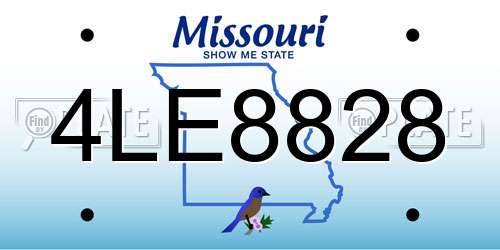 4LE8828 Missouri License Plate