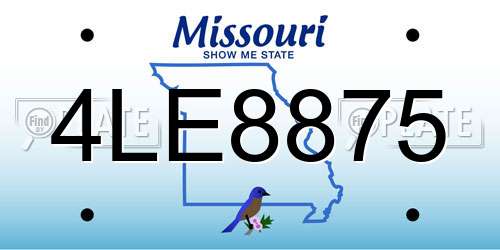 4LE8875 Missouri License Plate