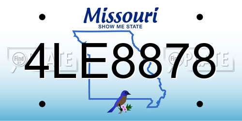 4LE8878 Missouri License Plate