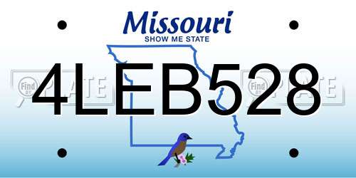 4LEB528 Missouri License Plate