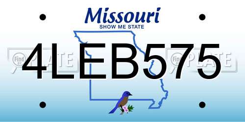 4LEB575 Missouri License Plate