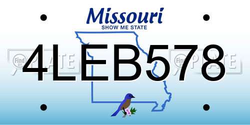 4LEB578 Missouri License Plate