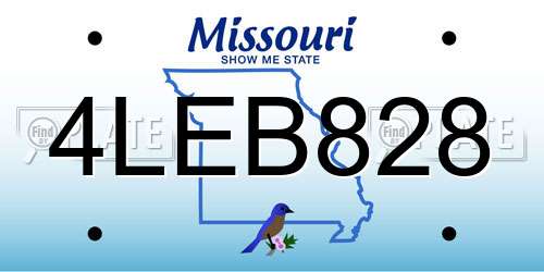 4LEB828 Missouri License Plate