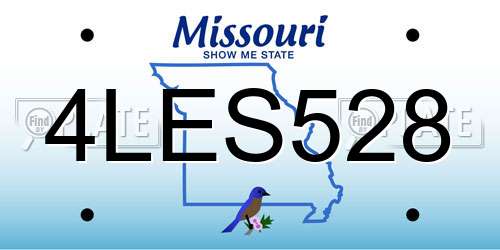 4LES528 Missouri License Plate