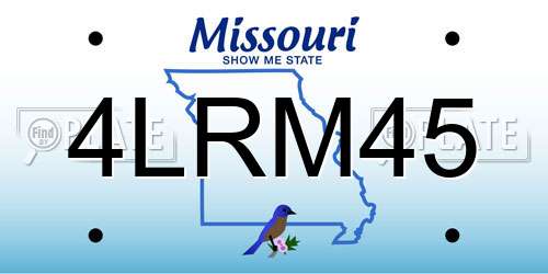 4LRM45 Missouri License Plate