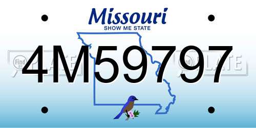 4M59797 Missouri License Plate