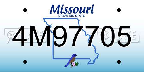 4M97705 Missouri License Plate