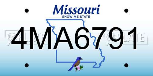 4MA6791 Missouri License Plate