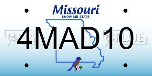 4MAD10 Missouri License Plate