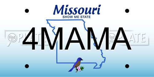 4MAMA Missouri License Plate