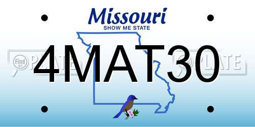 4MAT30 Missouri License Plate