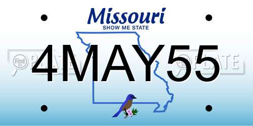 4MAY55 Missouri License Plate