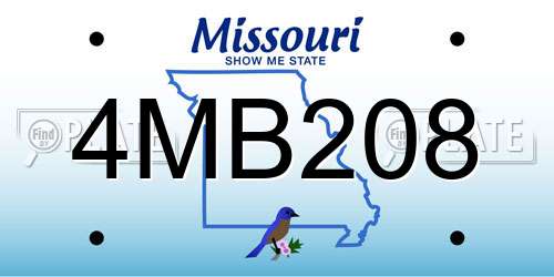 4MB208 Missouri License Plate