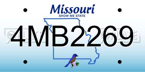 4MB2269 Missouri License Plate