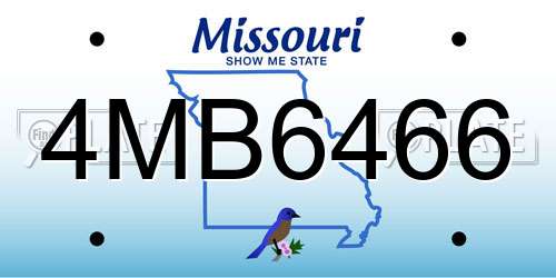 4MB6466 Missouri License Plate
