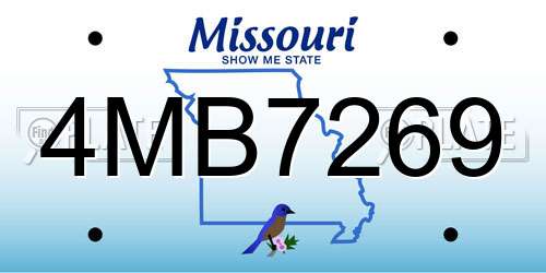 4MB7269 Missouri License Plate