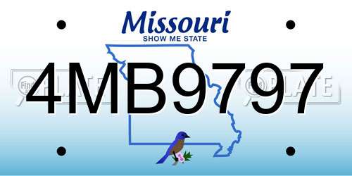 4MB9797 Missouri License Plate