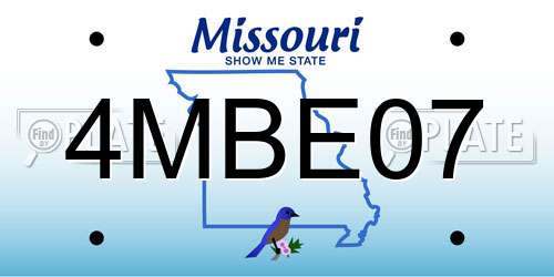 4MBE07 Missouri License Plate