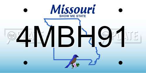 4MBH91 Missouri License Plate