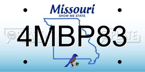 4MBP83 Missouri License Plate