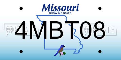 4MBT08 Missouri License Plate