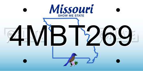 4MBT269 Missouri License Plate