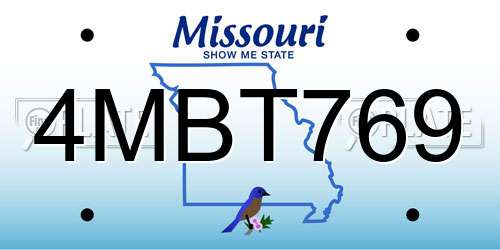 4MBT769 Missouri License Plate