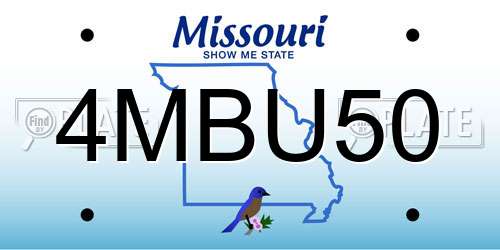 4MBU50 Missouri License Plate