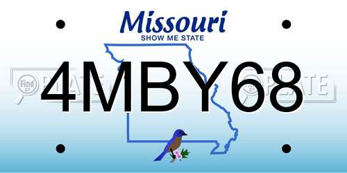 4MBY68 Missouri License Plate