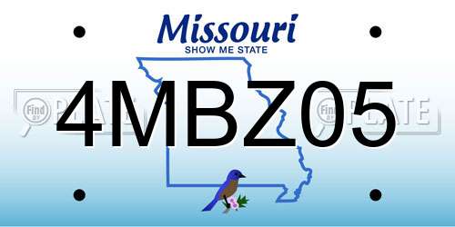 4MBZ05 Missouri License Plate