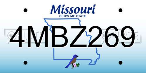 4MBZ269 Missouri License Plate