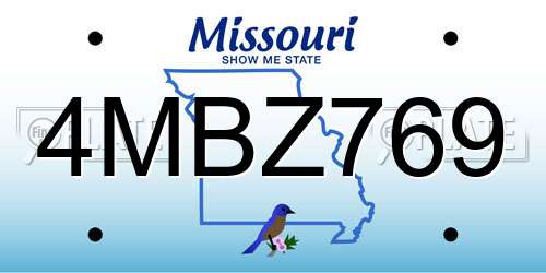 4MBZ769 Missouri License Plate