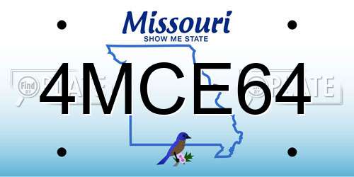 4MCE64 Missouri License Plate