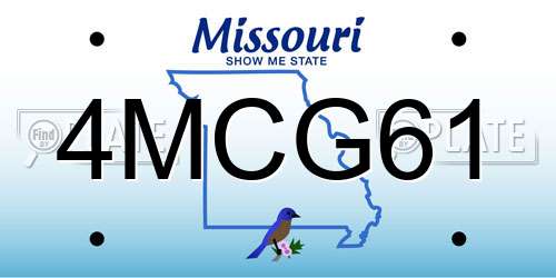 4MCG61 Missouri License Plate