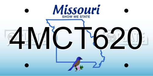 4MCT620 Missouri License Plate