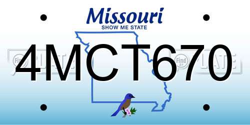 4MCT670 Missouri License Plate