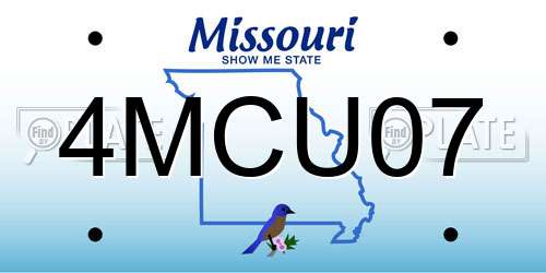 4MCU07 Missouri License Plate