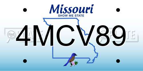 4MCV89 Missouri License Plate