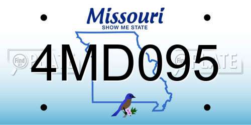 4MD095 Missouri License Plate